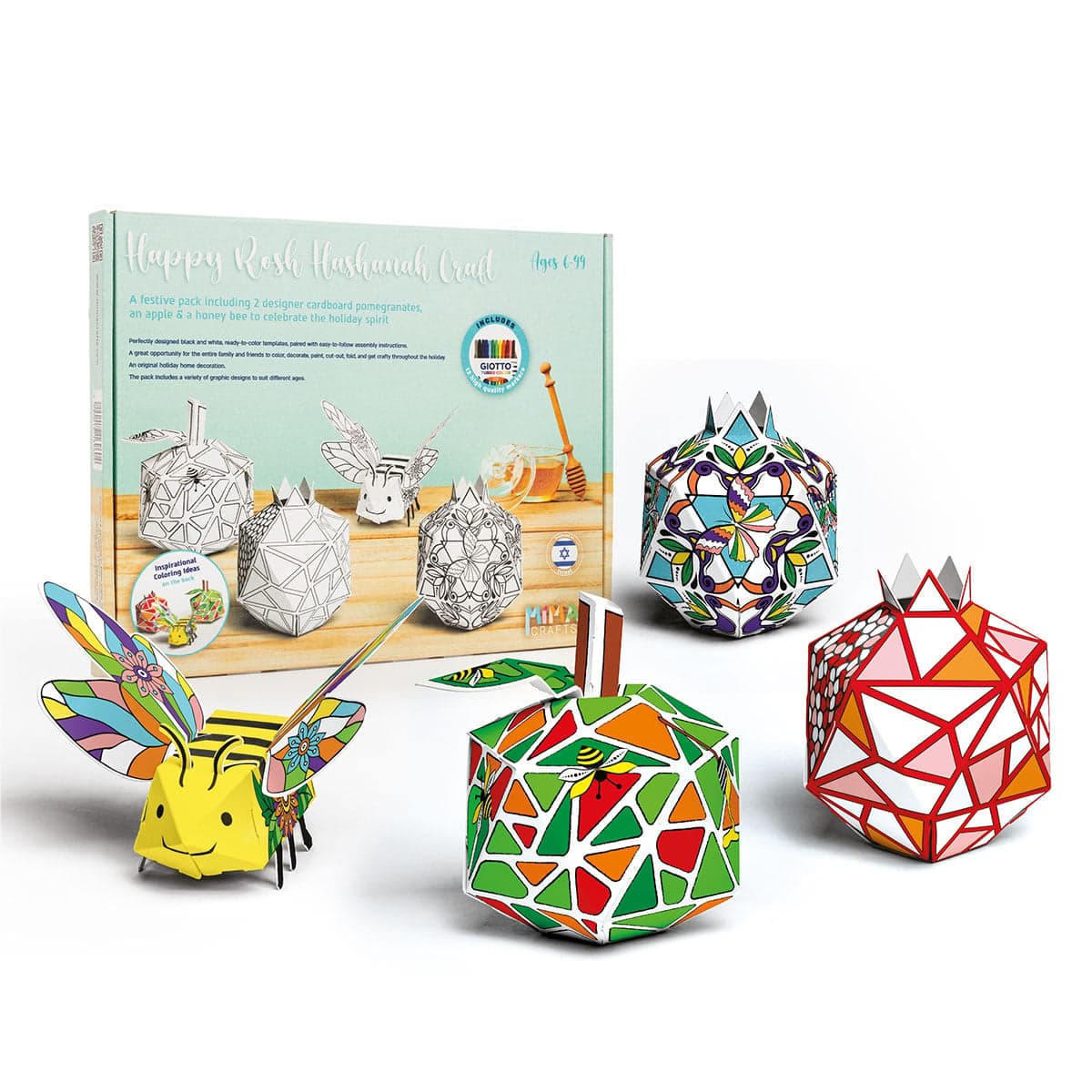 Cardboard holiday craft kit with markers